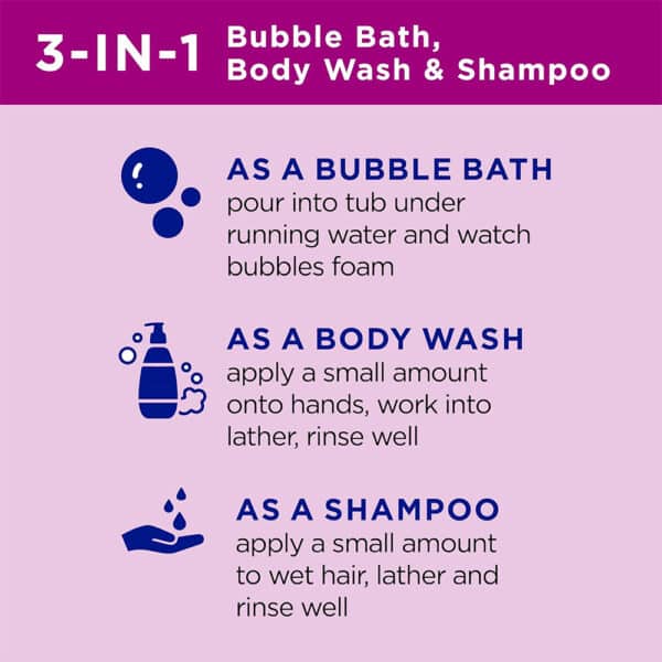 Dr Teal’s Kids 3 in 1 Elderberry Bubble Bath, Body Wash & Shampoo with Vitamin C & Essential Oils